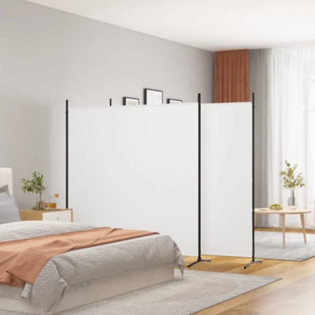Vidaxl 3-panel Room Divider White 525X180 Cm Fabric, White 350278
