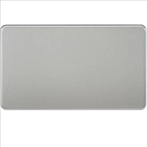 KnightsBridge Screwless 2G Blanking Plate Brushed Chrome