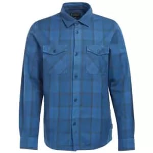 Barbour Mens Overdyed Cannich Overshirt Blue Large