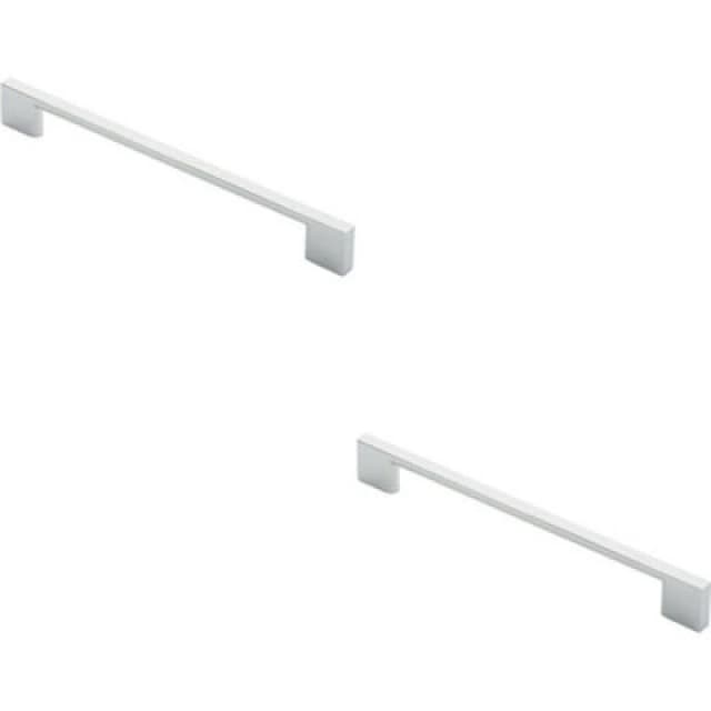 Loops 2x Slim D Shape Pull Handle 220 x 8.5mm 192mm Fixing Centres Polished Chrome Multi unisex