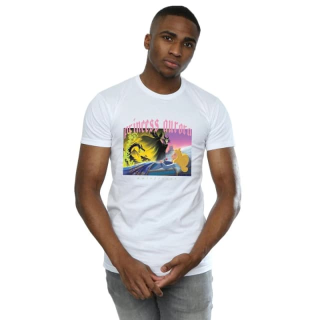 Disney Men Sleeping Beauty And Maleficent T-Shirt in White Size: Small White S Male 5057972526477