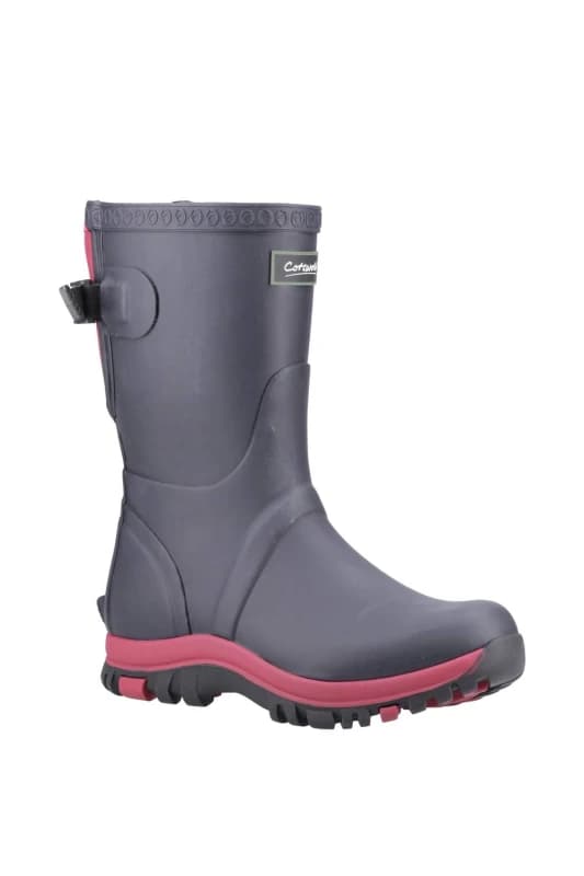 Cotswold Womens Realm Adjustable Short Wellington Boot in Navy Size: 4 Navy Female 4