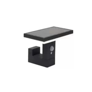 4lite Die Cast Aluminium Solar LED Pavia Wall Light with 2 Modes & Motion Detector - Graphite
