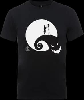 Disney The Nightmare Before Christmas Jack And Sally Moon Black T-Shirt - XS