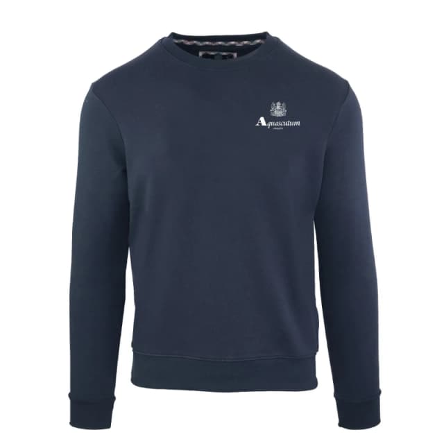 Aquascutum Mens Roundnk Sweat Crew Sweatshirt - Blue Male S