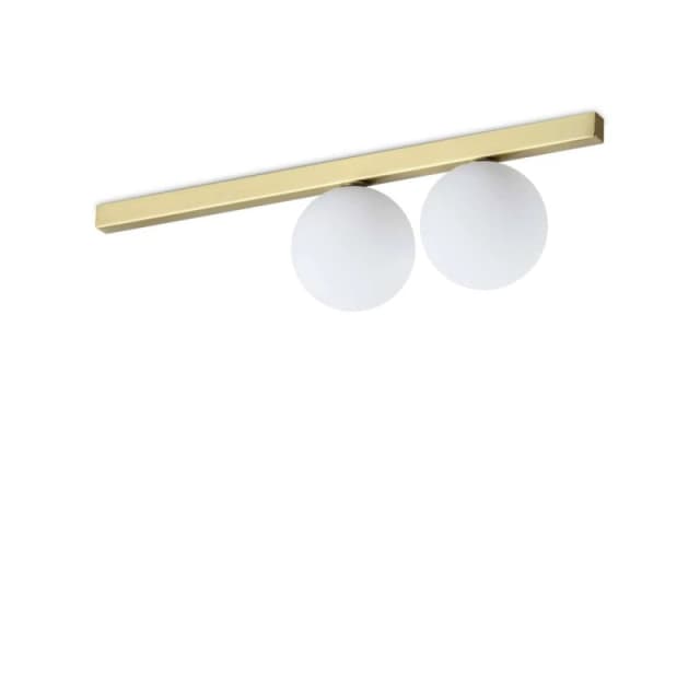 Binomio 2 Light Globe Ceiling Light Brass