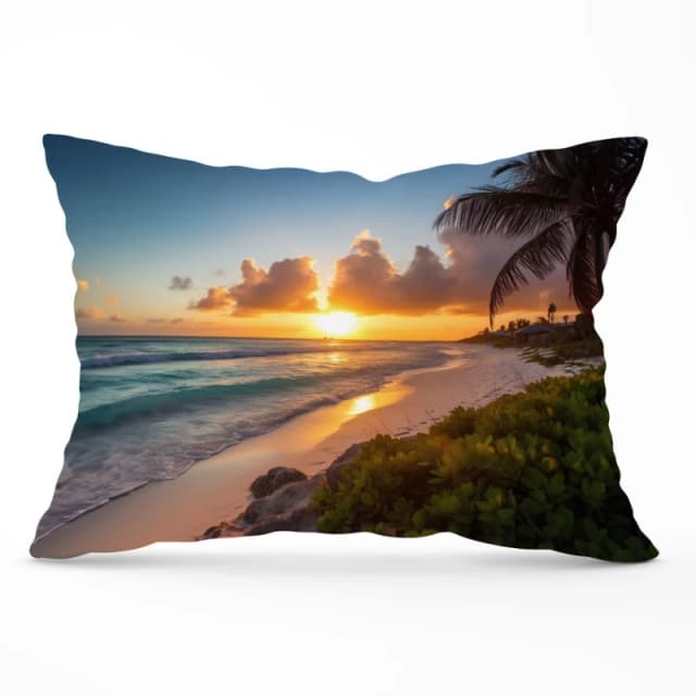 Warren Reed - Designer Sunrise On The Beach Cushions Size: 60cm x 60cm Multicolor Unisex 60cm x 60 cm