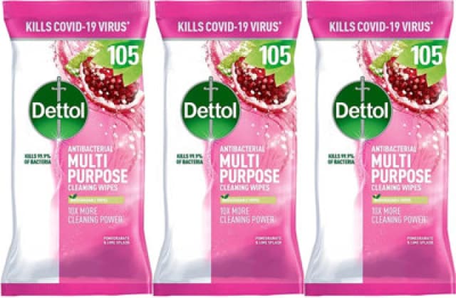 Dettol Multi Purpose Cleaning Wipes Pomegranate Pack 105 - 3244472 EXR58995RB