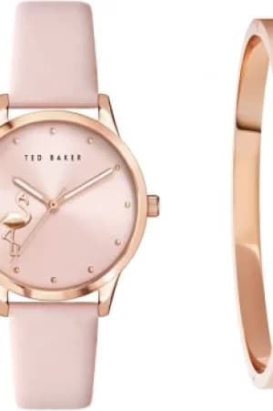 Ted Baker Fitzrovia Flamingo Watch and Bracelet Gift Set