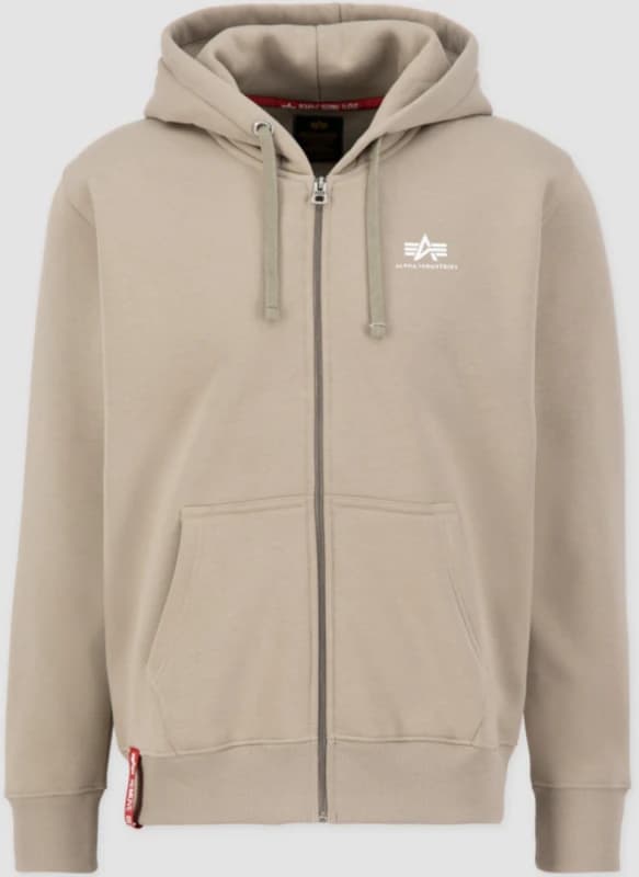Alpha Industries Basic Zip Hoodie, beige, Size S for Men