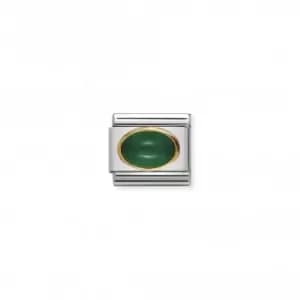 Composable Classic Gold Green Agate Link 030502/03