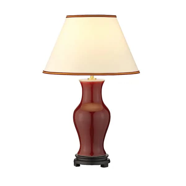 Oxblood Table Lamp with Round Tapered Shade, Oxblood
