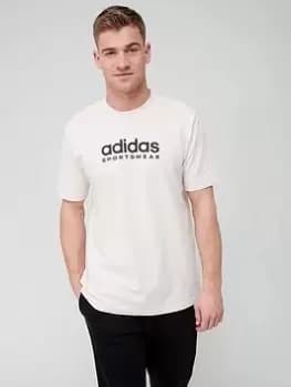 adidas Sportswear Sportswear All SZN Graphic T-Shirt - White, Orange, Size XS, Men