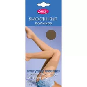 Silky Womens/Ladies Smooth Knit Stockings (1 Pairs) (Medium (5ft-5ft8a)) (Nude)