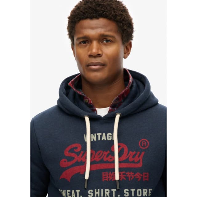 Superdry Logo Heritage Hoodie Trench Navy male Large