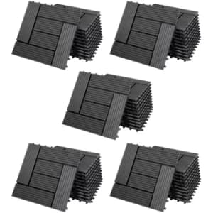 WPC Decking Tiles Mosaic 55Pcs Anthracite 30x30cm