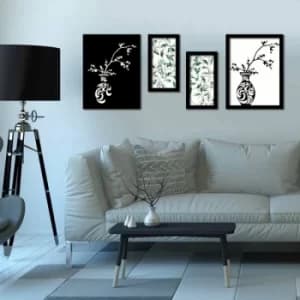 4P3040SCT015 Multicolor Decorative Framed MDF Painting (4 Pieces)
