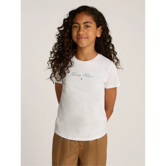 Tommy Hilfiger TOMMY SCRIPT SLIM TEE SS - White White 4 - 5 Years