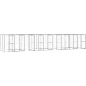 Vidaxl - Outdoor Dog Kennel Galvanised Steel 21.78 m² Silver