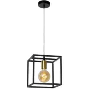 Lucide ruben - Cube Pendant Light - 1xE27 - Black