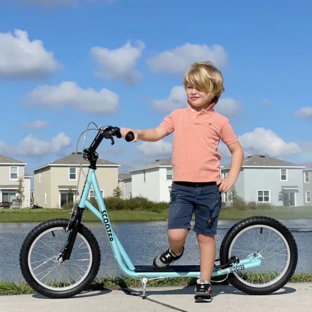 HOMCOM Kids 90-96cm Kick Scooter - Blue 371-021BU