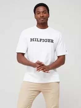 Tommy Hilfiger Monotype Embroidered Graphic T-Shirt - White Size M Men