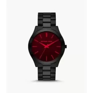 Michael Kors Mens Slim Runway Three-Hand Stainless Steel Watch - Black