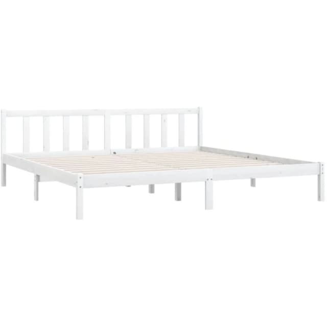 VIDAXL Bed Frame without Mattress White Solid Wood Super King Size vidaXL 8720286671757