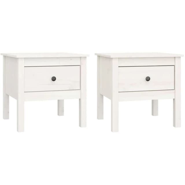 VIDAXL Side Tables 2 pcs White 50x50x49cm Solid Wood Pine Vidaxl 8720286922880