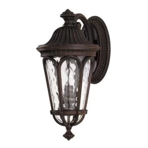2 Light Outdoor Medium Wall Lantern Light Walnut IP44, E14