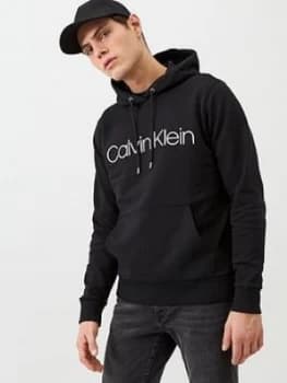 Calvin Klein Logo Hoodie - Black, Size 2XL, Men