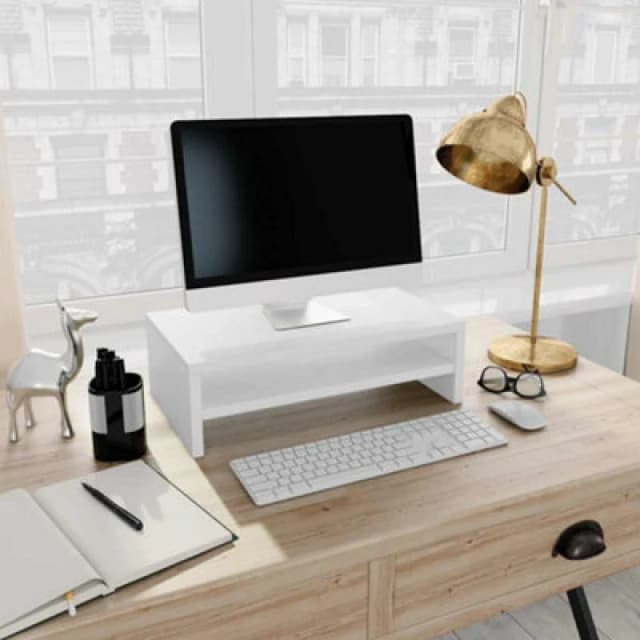 VIDAXL Monitor Stand White 42x24x13cm Engineered Wood Vidaxl 800216