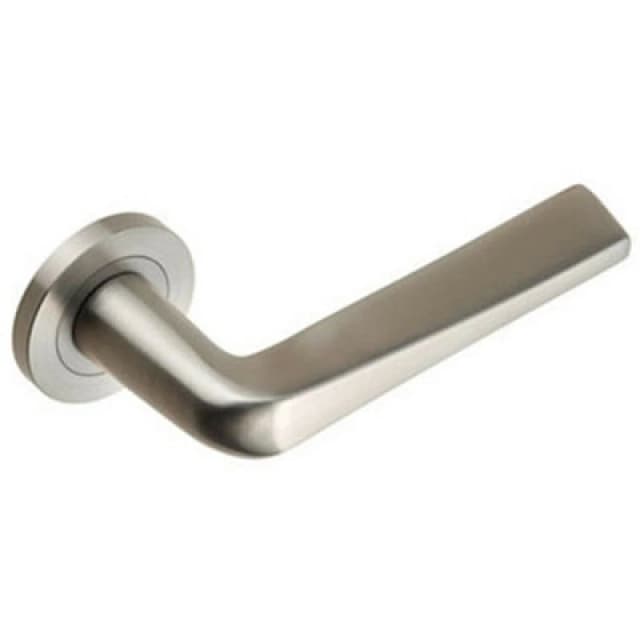 Loops PAIR Chunky Flat Tapered Bar Handle on Round Rose Concealed Fix Satin Steel Metallics