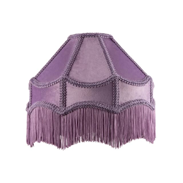 Happy Homewares Traditional Victorian Empire Soft Velvet Lamp Shade with Lengthy Tassels in Lilac Size: 12" Lilac Unisex 12"