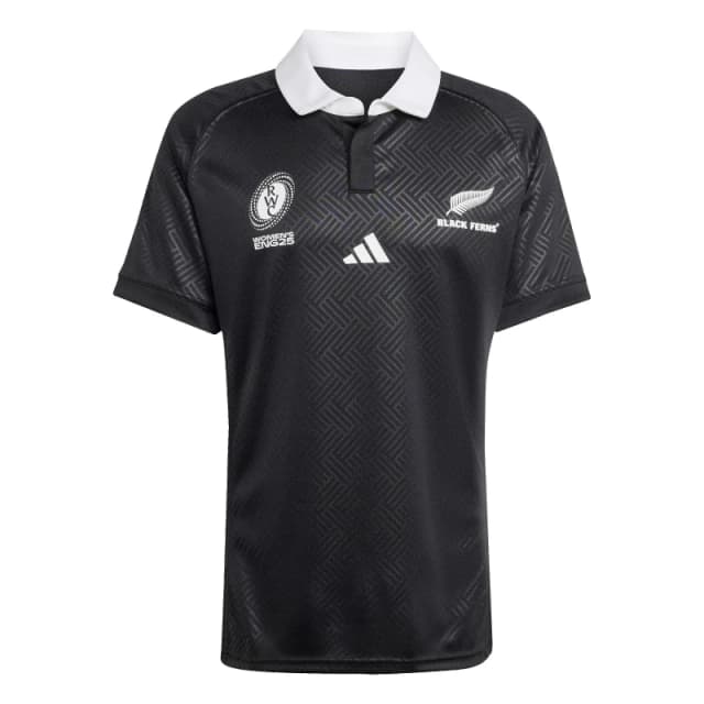 adidas Black Ferns World Cup Home Shirt 2025 Adults All Black male S