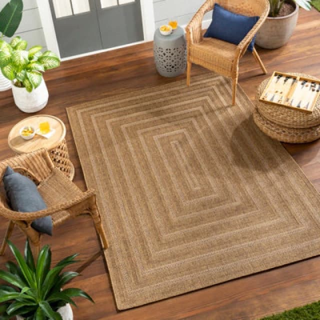 Livabliss In- & Outdoor Jute-Look Brown/tan Nymphi Area Rug 160 X 213cm - Easy To Clean, Perfect For Balcony, Kitchen Or Dining Room