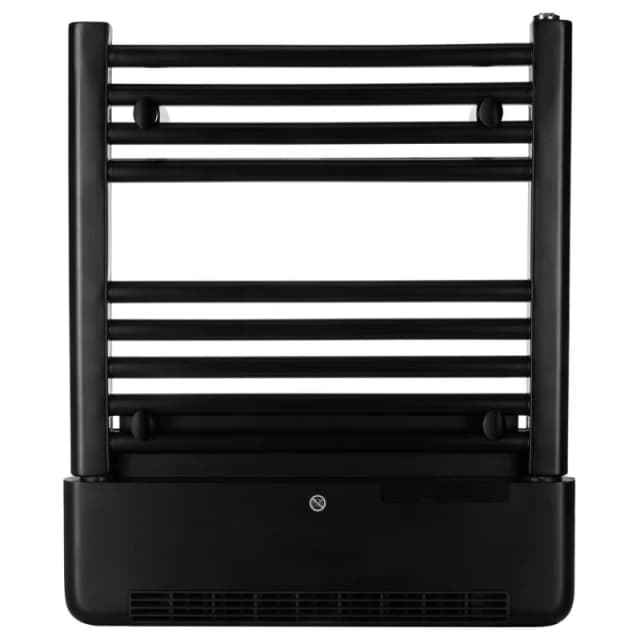 TCP 2 in 1 Tubular Towel Radiator with Built-in Downflow Blower Heater in Black Unisex