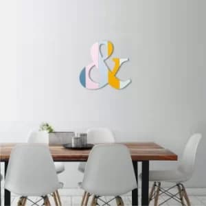 Alphabet & Multicolor Decorative Wooden Wall Accessory