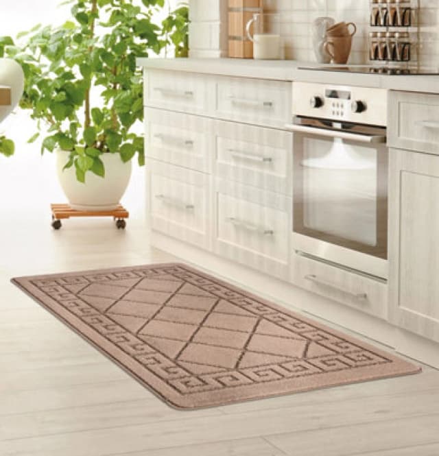 Smart Living Smart Living Tribela Heavy Duty Machine Washable Hallway Kitchen Non Slip Door Mat in Beige Size: 50cm x 80cm Beige 50cm x 80cm Unisex