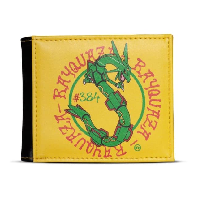 Pokemon Rayquaza #384 Graphic Print Bi-fold Wallet, Male, Yellow/Black (MW861581POK) Multi unisex