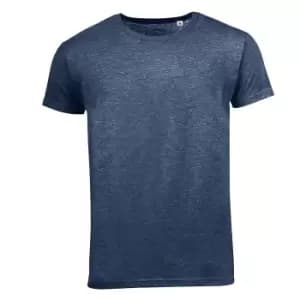 SOLS Mens Mixed Short Sleeve T-Shirt (L) (Heather Navy)