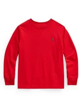 Ralph Lauren Boys Long Sleeve T Shirt - Red, Size 14-16 Years=L
