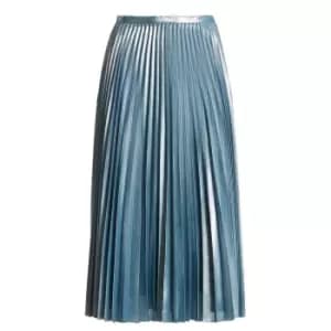 Lauren by Ralph Lauren Suzu Pleated Metallic Chiffon Skirt - Blue