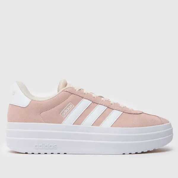 adidas vl court bold trainers in white & pink White & Pink UK 4 (EU 36?)