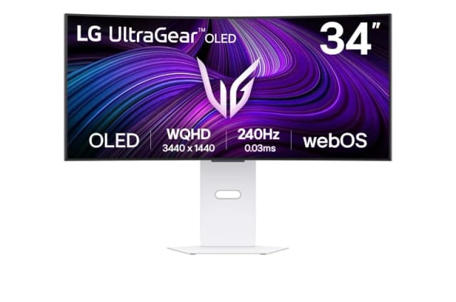 LG UltraGear 34GX90SA 34 OLED WQHD 240Hz 0.03ms UltraWide Curved USB-C Gaming Monitor 34GX90SA-W.AEK White