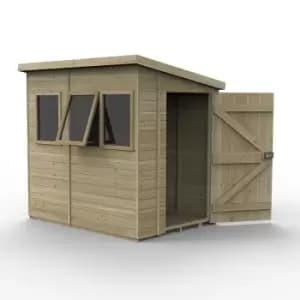 7' x 5' Forest Timberdale 25yr Guarantee Tongue & Groove Pressure Treated Pent Shed a 3 Windows (2.24m x 1.70m)