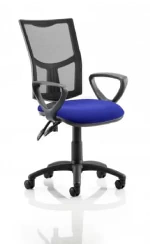 Eclipse II Lever Task Operator Chair Mesh Back With Bespoke Colour Seat With loop Arms in Admiral Blue