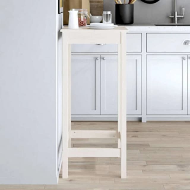 VIDAXL Vidaxl - Bar Table White 50x50x110cm Solid Wood Pine 833264