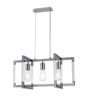 Canto Ceiling Pendant 3 Light E27 Polished Nickel, Acrylic
