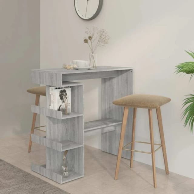 VIDAXL Vidaxl - Bar Table with Storage Rack Grey Sonoma 100x50x101.5cm 8720286836453